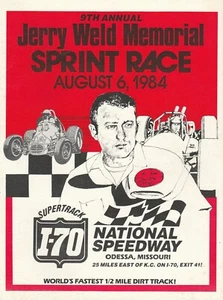 8-6-84 noveno programa anual de carreras de autos Jerry Weld Sprint de la I-70 Speedway - Imagen 1 de 1