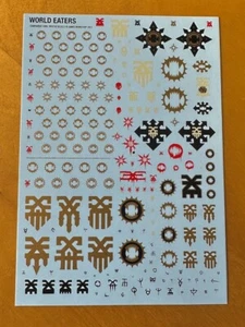 Hoja de transferencia Warhammer 40k World Eaters Khorne Berzerker 11cmx15cm - Imagen 1 de 2