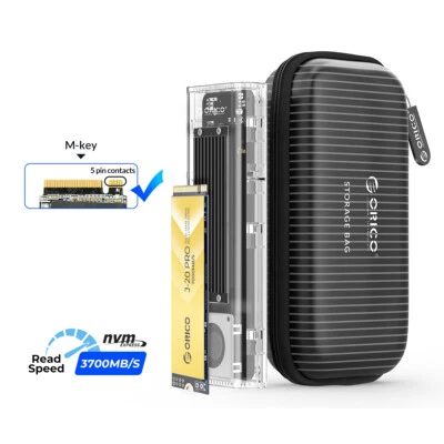ORICO 2TB External Hard Drive Type-C 7000MB/s Portable M2 SSD with M.2 Enclosure - Image 1 of 4