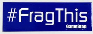 "#FragThis"" blau & weiß Promo-Aufkleber von Gamestop 6"" x 2"" Neu" - Bild 1 von 3