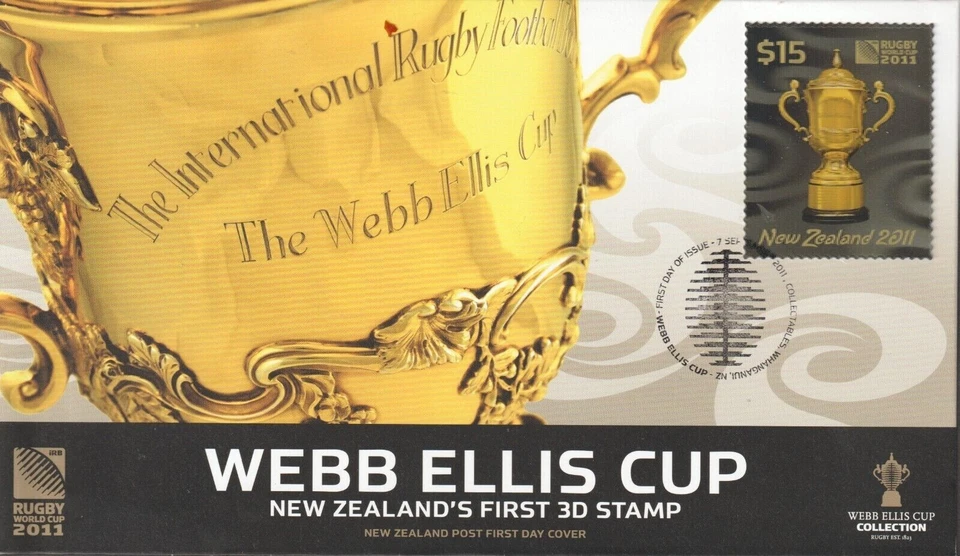 New Zealand - 2011 First Day Cover - Webb Ellis Cup 3D Stamp - Image 1 of 1