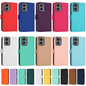 PU Leather Candy Color Wallet Phone Case for Motorola G30 G60 Edge X30 G Stylus - Picture 1 of 30