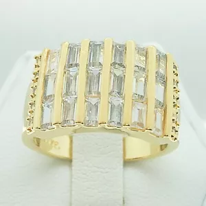R1350 Mujeres Moda Joyería Blanco Oro Amarillo Plato Compromiso Anillo de Boda Regalo - Imagen 1 de 8
