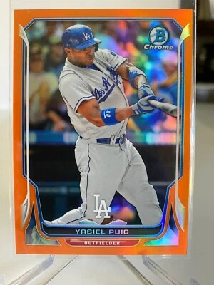 2014 Bowman Chrome 'Orange Refractor' Yasiel Puig #159 12/25 NM/MT - Image 1 of 2