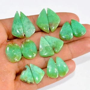 7 Paar 125 kt natürlicher Chrysopras Cabochon Edelstein Paar Lot 25 x 10 17 x 9 mm #15176 - Bild 1 von 6