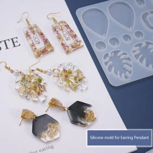 Silicone Earring Pendant Jewelry Mold Resin Casting Mould Tool DIY Epoxy Making - Picture 1 of 5