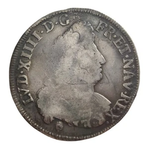 France Louis XIV 1/2 Ecu With Palm Branches 1694 Toulouse Mint Overstruck 12I - Picture 1 of 2
