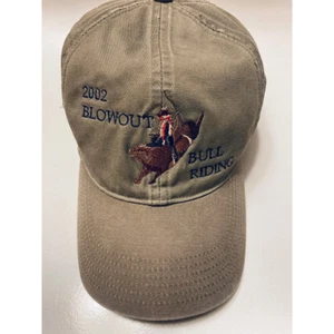 2002 Blowout Bull Riding Mens Richardson Baseball Cap Hat Beige Embroidered 1 Sz - Picture 1 of 7