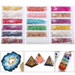 1Set Broken Glass Stones Diy Epoxy Filler Nail Art Jewelry Making Mold FillY^QU - Bild 1 von 18
