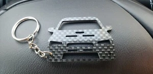 SSCO BLACK CARBON FIBER FRONT FASCIA KEYCHAIN FOR EVO X MR Evolution Lancer KEY - Bild 1 von 2