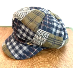 Hat- British Plaid Patchwork Women Newsboy Cap Cotton Blend, Adjustable - Picture 1 of 2