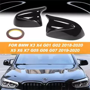 Tapas de espejo retrovisor exterior negro cubierta para BMW X3 X4 X5 X6 G01 G02 2019-20 - Imagen 1 de 4