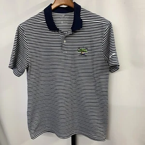 Nike Dri-fit Women’s M Navy White Striped Polo Shirt Top Torrey Pines US Open - Picture 1 of 7