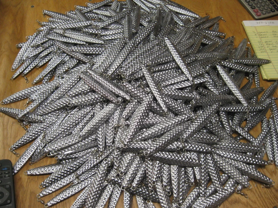 20 fishing bulk jigs lures 4oz hammered diamond AVA  jigging no hooks    - Image 1 of 1