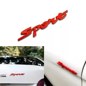 Red 3D Metal SPORT Logo Emblem Badge Sticker Trunk Fender Decals Car Accessories - Picture 1 of 8