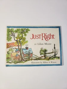 Vintage 1968 Just Right Childrens Bedtime Hardback Book By Lilian Moore - Picture 1 of 13