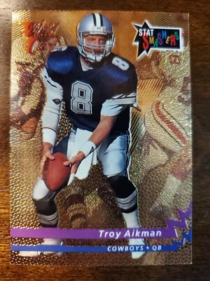 1993 Wild Card Troy Aikman STAT SMASHER GOLD PARALLEL card #CSS-79 RARE! - Image 1 of 2