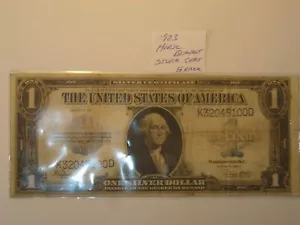 1923 $ 1 EIN DOLLAR "PFERDEDECKE" SILBER ZERTIFIKAT BLAUES SIEGEL USA HINWEIS - Bild 1 von 7