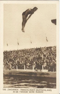 Netherlands Olympic Games Amsterdam 1928 Official Olympic postcard 106 Diving - Picture 1 of 2