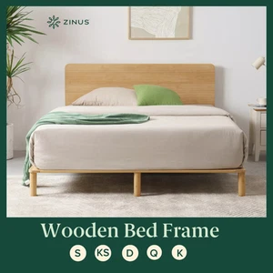 Zinus Bed Frame Queen Double Single King Size Nordic Arden Platform Wood - Picture 1 of 42