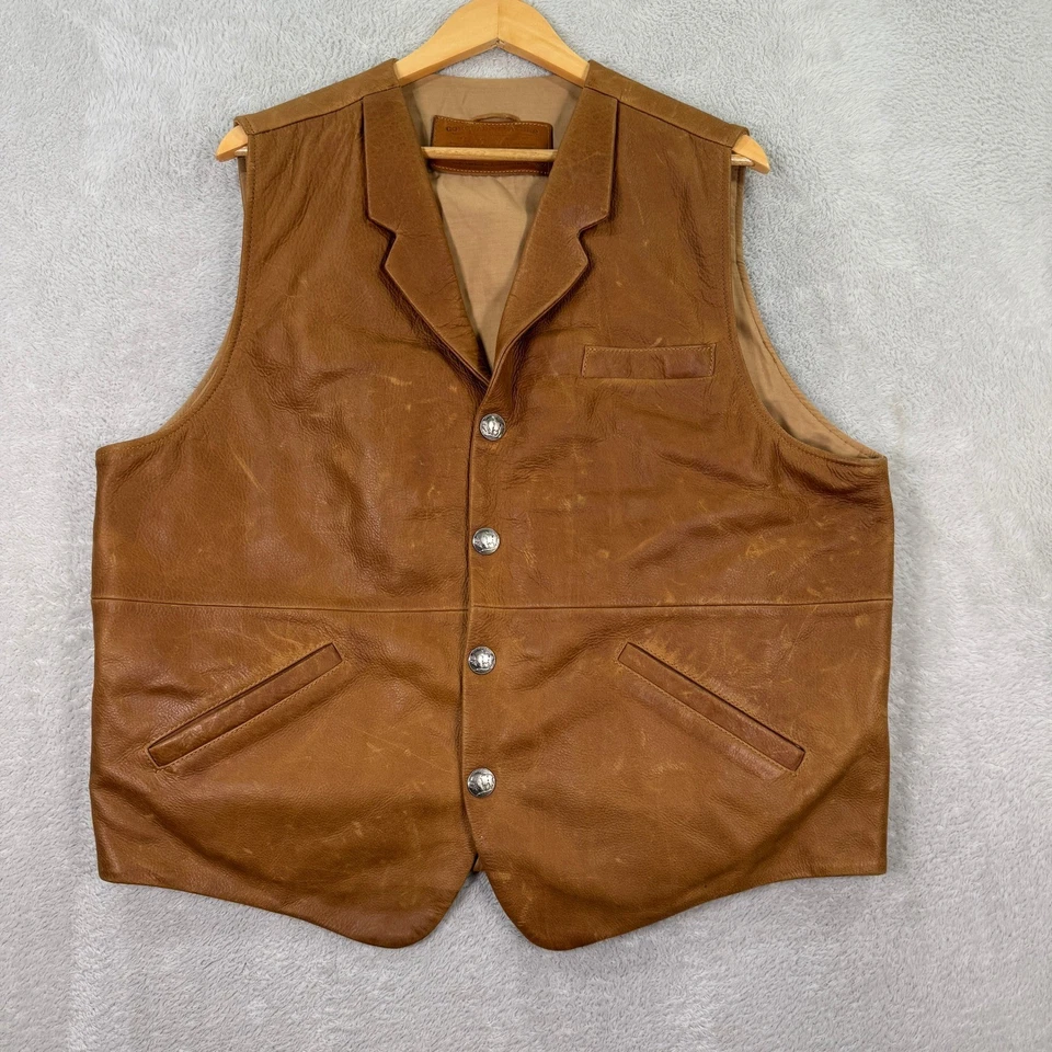 Coronado Leather Handmade Holster Vest Mens 48T Brown Full Grain Western Buffalo - Image 1 of 4