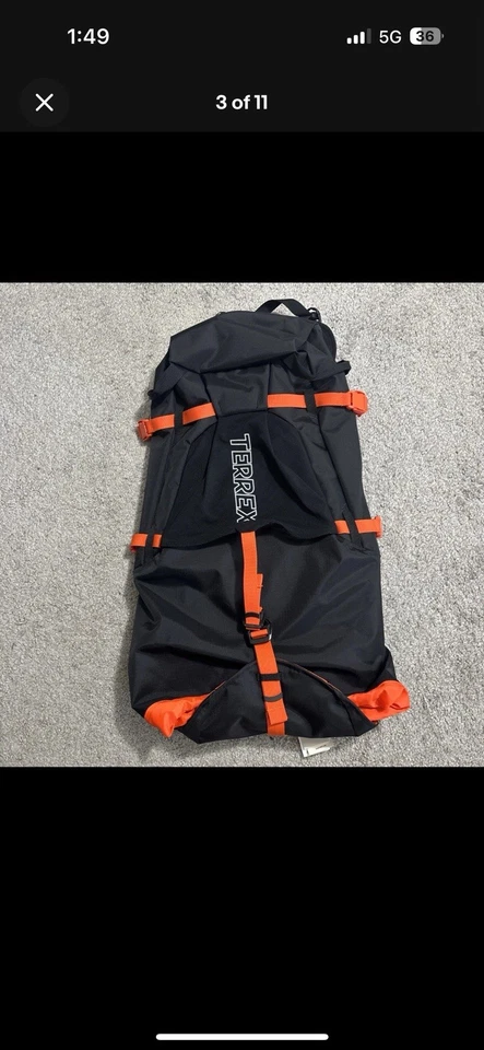 ADIDAS TERREX RAIN READY HIKING BACKPACK BLACK / IMPACT ORANGE - IB3379