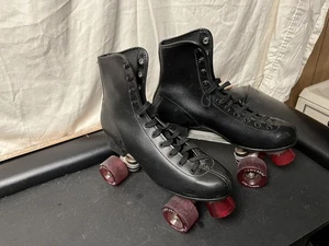 Vintage Chicago schwarze Rollschuhe Größe 9 Pat 3.180.651 - Bild 1 von 11