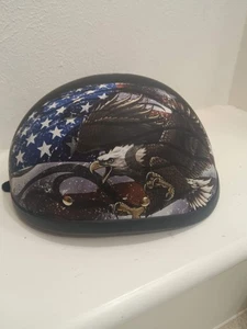 Casco de motocicleta Daytona calavera CAP FLAMES EE. UU. Patriot sin DOT 6002 EE. UU. - Imagen 1 de 7