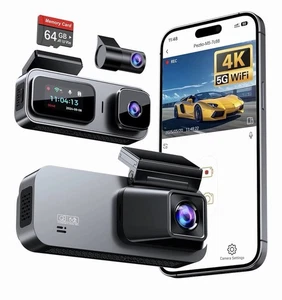 3 Kanal 4K Dashcam vorne und hinten innen, integriertes 5G WiFi, 4K+1080P+1080P... - Bild 1 von 13