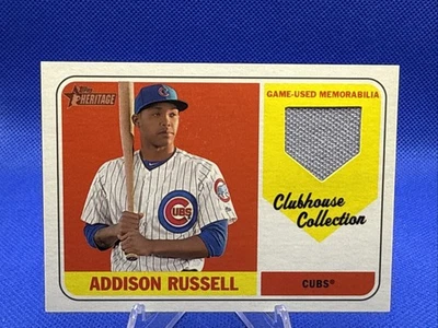 2018 Topps Heritage #CCR-ARU Addison Russell Relic Chicago Cubs - Image 1 of 2