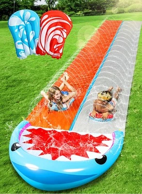 22.5 Ft Water Slides With 2 Inflatable Boards For Kids 5-12 Backyard Outside Toy - Image 1 of 4