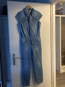 Jumpsuit mit Knöpfen Gr. 36 Eisblau Denim Damen Jeans-Overall Hosenanzug Neu* - Bild 1 von 2