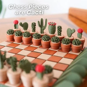 3D Printed 32PCS Cactus Chess Board Set • Roll-Up Portable Cactichess Chess - Picture 1 of 16