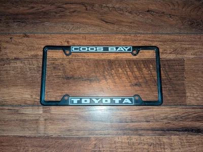 RARE Vintage Coos Bay Oregon Toyota Plastic Dealer License Plate Frame - Image 1 of 2