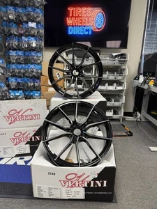 F21x9/R21x10.5"Staggered Vertini Wheels RFS1.2 Gloss Black Tinted Face Tesla S - Picture 1 of 10