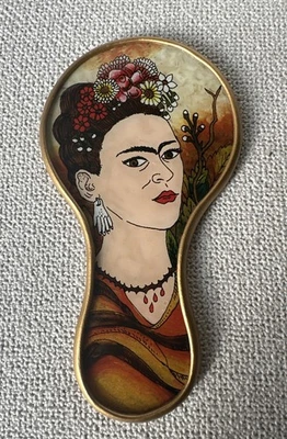 New FRIDA KAHLO Handheld Decorative 2-sided Mirror Gold  Beautiful Detailing. - Image 1 of 4