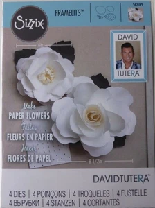 Sizzix Framelits Lg Rose, Lg Peony, Dahlia, Leaf, Rose Dies David Tutera Choice - Picture 1 of 12