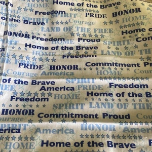 Freedom America Honor Home Of The Brave Cotton Fabric 12” X 43” - Picture 1 of 1