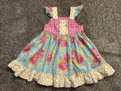 Vestido Eleanor Rose Secret Garden Meredith Floral Volantes Talla 3T-4T Foto 1 de 4