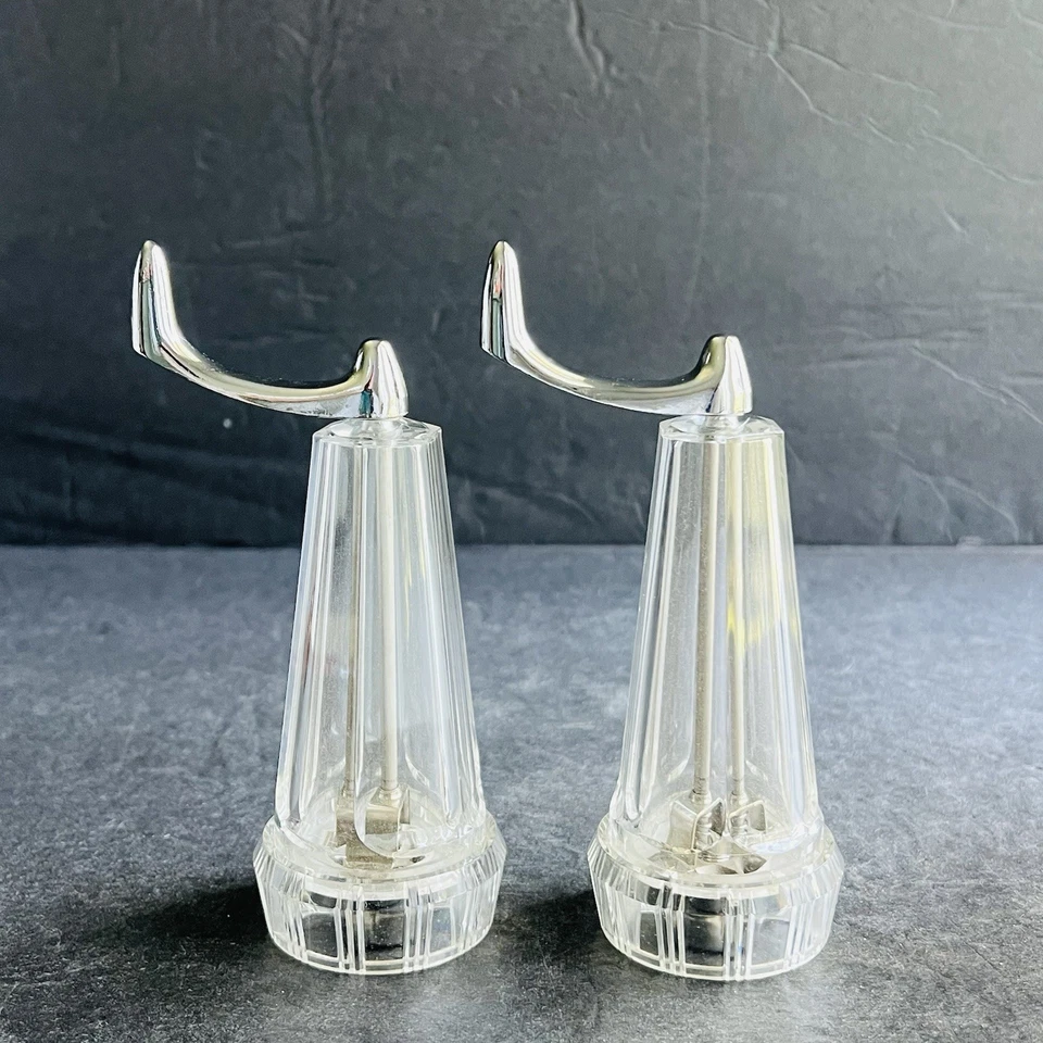 William Wm. Bounds Clear Lucite & Chrome Salt & Pepper Mill Grinder - Image 1 of 4