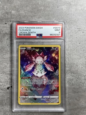 Pokemon Card Diancie Full Art Ultra R PSA 9 Mint, Crown Zenith GG13/GG70, 2023 - Image 1 of 4