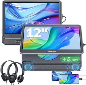 GOnavidio 12" Dual Auto DVD Player mit HDMI Eingang, Kopfstütze DVD Player - Bild 1 von 6
