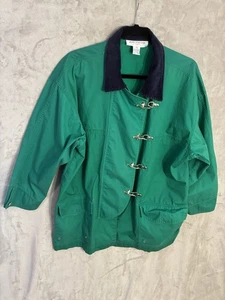 Jones New York Vintage Damen Barn Chore Mantel Gr. M Grün Knebel Preppy - Bild 1 von 17