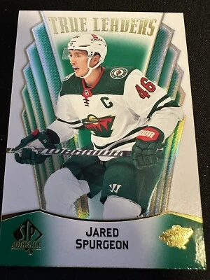 2021-22 SP Authentic True Leaders GREEN Jared Spurgeon #TL-8 - Image 1 of 2