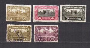 Autriche 1919-21 le parlement à Vienne série 5 timbres /TE5192 - Imagen 1 de 1