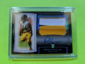 2019 National Treasures Midnight Benny Snell RC 3/20 Auto 3clr Patch Steelers - Foto 1 di 2