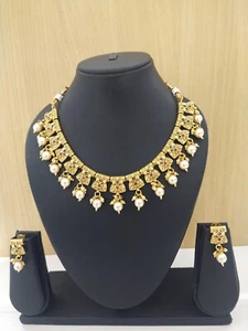 Indian Jewelry Bollywood Necklace Earrings Gold Plated Mothers Day Gift Jewelry - Picture 1 of 1