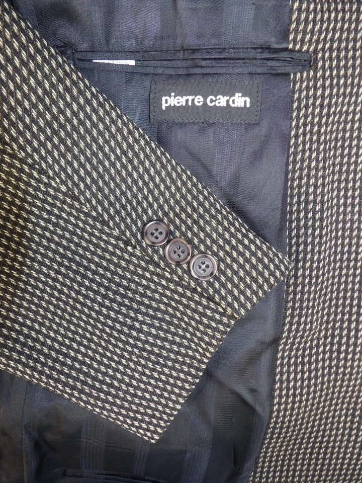 Mens Blazer Sport coat Jacket Pierre Cardin 42r Brown Gold weave Wool Blend SP#8 - Image 1 of 4