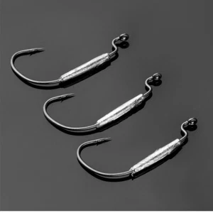 20pcs Weighted Wide Gap Offset Worm Hooks Weedless Soft Lures Bait Hook 1.8g-6g - Picture 1 of 18