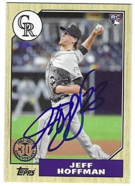 Autographed JEFF HOFFMAN Colorado Rockies 2017 Topps Update Card #US87- 16 COA - Image 1 of 1